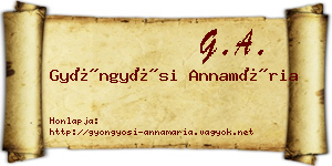 Gyöngyösi Annamária névjegykártya