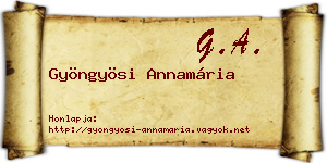 Gyöngyösi Annamária névjegykártya